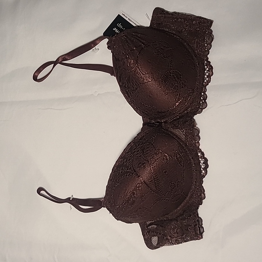 Rene Rofe Lace Underwire Bra Extreme Push Up in Brown 34A